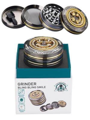 Grinder Champ High Bling Bling - Cannabis Leaf